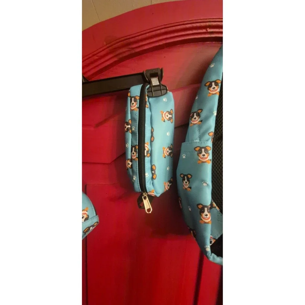 Abshoo 3 Pc Backpack Set Blue Dog Puppy School Bag Lunch Box Pencil Case EUC